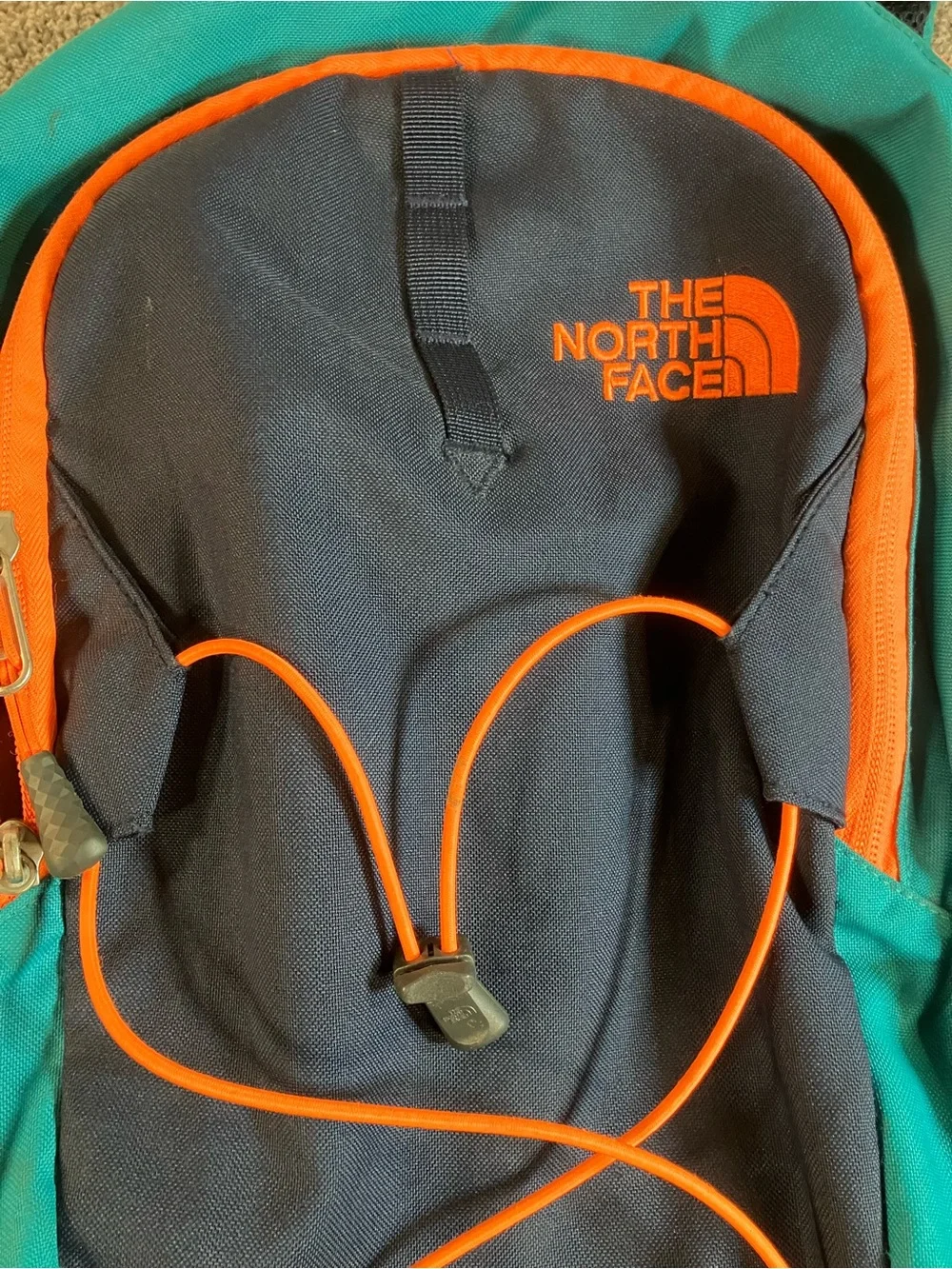 The North Face Jester Backpack Large Padded Hiking School Bag Blue Orange